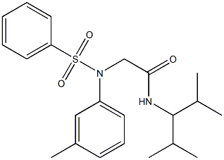 N-(1-isopropyl-2-methylpropyl)-2-[3-methyl(phenylsulfonyl)anilino]acetamide Struktur