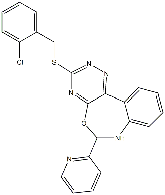 2-chlorobenzyl 6-(2-pyridinyl)-6,7-dihydro[1,2,4]triazino[5,6-d][3,1]benzoxazepin-3-yl sulfide Struktur