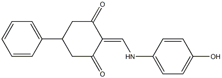 2-[(4-hydroxyanilino)methylene]-5-phenylcyclohexane-1,3-dione Struktur