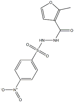 4-nitro-N'-(2-methyl-3-furoyl)benzenesulfonohydrazide Struktur