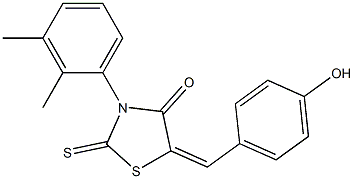 3-(2,3-dimethylphenyl)-5-(4-hydroxybenzylidene)-2-thioxo-1,3-thiazolidin-4-one Struktur