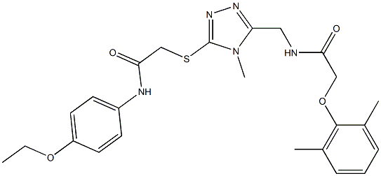 2-(2,6-dimethylphenoxy)-N-[(5-{[2-(4-ethoxyanilino)-2-oxoethyl]sulfanyl}-4-methyl-4H-1,2,4-triazol-3-yl)methyl]acetamide Struktur