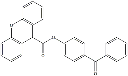 4-benzoylphenyl 9H-xanthene-9-carboxylate Struktur