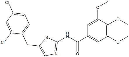 N-[5-(2,4-dichlorobenzyl)-1,3-thiazol-2-yl]-3,4,5-trimethoxybenzamide Struktur