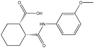 (1S,2R)-2-[(3-methoxyanilino)carbonyl]cyclohexanecarboxylic acid Struktur