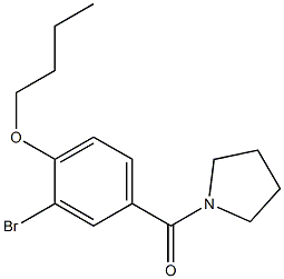 (3-bromo-4-butoxyphenyl)(1-pyrrolidinyl)methanone Struktur