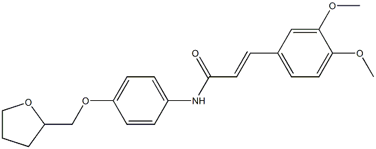 (E)-3-(3,4-dimethoxyphenyl)-N-[4-(tetrahydro-2-furanylmethoxy)phenyl]-2-propenamide Struktur