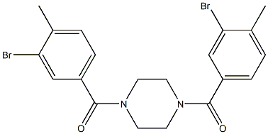 [4-(3-bromo-4-methylbenzoyl)-1-piperazinyl](3-bromo-4-methylphenyl)methanone Struktur