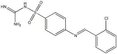 {[amino(imino)methyl]amino}(4-{[(E)-(2-chlorophenyl)methylidene]amino}phenyl)dioxo-lambda~6~-sulfane Struktur