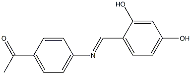 1-(4-{[(E)-(2,4-dihydroxyphenyl)methylidene]amino}phenyl)-1-ethanone Struktur