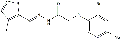 2-(2,4-dibromophenoxy)-N'-[(E)-(3-methyl-2-thienyl)methylidene]acetohydrazide Struktur