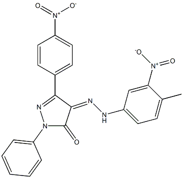 3-(4-nitrophenyl)-1-phenyl-1H-pyrazole-4,5-dione 4-[N-(4-methyl-3-nitrophenyl)hydrazone] Struktur