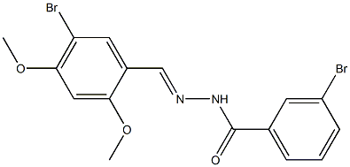 3-bromo-N'-[(E)-(5-bromo-2,4-dimethoxyphenyl)methylidene]benzohydrazide Struktur