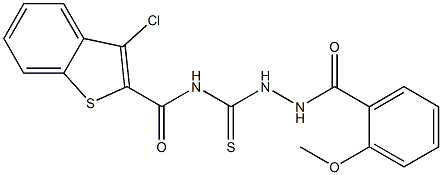 3-chloro-N-{[2-(2-methoxybenzoyl)hydrazino]carbothioyl}-1-benzothiophene-2-carboxamide Struktur