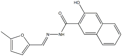 3-hydroxy-N'-[(E)-(5-methyl-2-furyl)methylidene]-2-naphthohydrazide Struktur