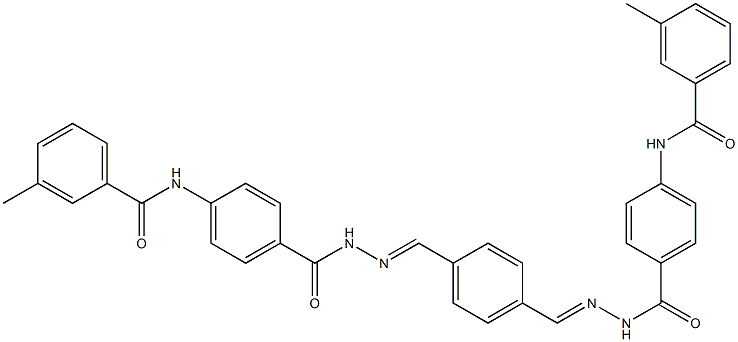 3-methyl-N-(4-{[2-((E)-{4-[((E)-2-{4-[(3-methylbenzoyl)amino]benzoyl}hydrazono)methyl]phenyl}methylidene)hydrazino]carbonyl}phenyl)benzamide Struktur