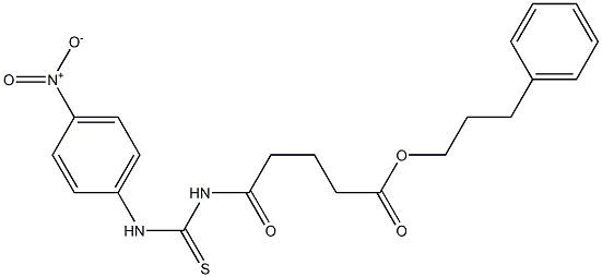 3-phenylpropyl 5-{[(4-nitroanilino)carbothioyl]amino}-5-oxopentanoate Struktur