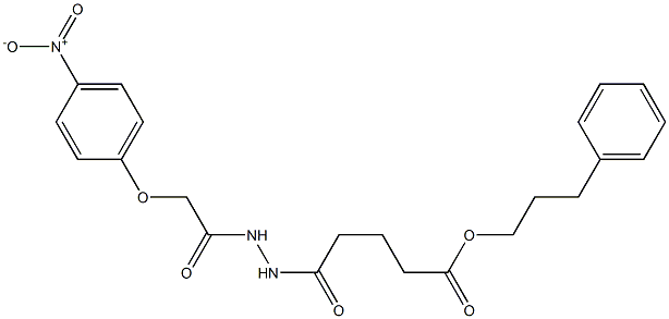 3-phenylpropyl 5-{2-[2-(4-nitrophenoxy)acetyl]hydrazino}-5-oxopentanoate Struktur