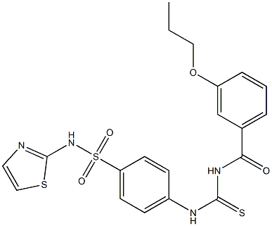 4-({[(3-propoxybenzoyl)amino]carbothioyl}amino)-N-(1,3-thiazol-2-yl)benzenesulfonamide Struktur