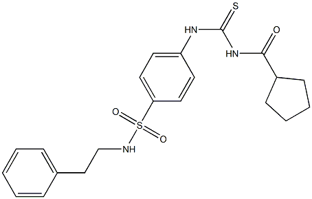 4-({[(cyclopentylcarbonyl)amino]carbothioyl}amino)-N-phenethylbenzenesulfonamide Struktur