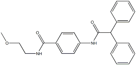 4-[(2,2-diphenylacetyl)amino]-N-(2-methoxyethyl)benzamide Struktur