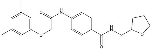 4-{[2-(3,5-dimethylphenoxy)acetyl]amino}-N-(tetrahydro-2-furanylmethyl)benzamide Struktur