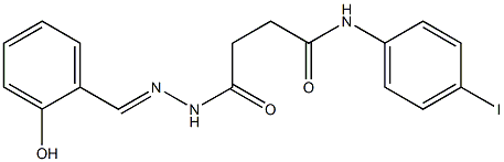 4-{2-[(E)-(2-hydroxyphenyl)methylidene]hydrazino}-N-(4-iodophenyl)-4-oxobutanamide Struktur