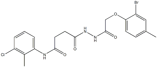 4-{2-[2-(2-bromo-4-methylphenoxy)acetyl]hydrazino}-N-(3-chloro-2-methylphenyl)-4-oxobutanamide Struktur