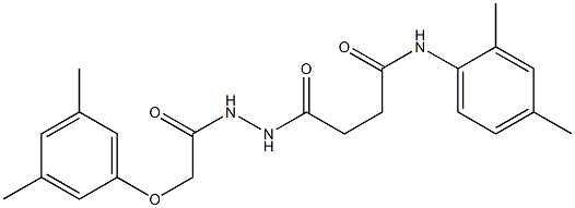 4-{2-[2-(3,5-dimethylphenoxy)acetyl]hydrazino}-N-(2,4-dimethylphenyl)-4-oxobutanamide Struktur