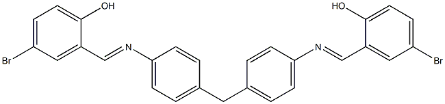 4-bromo-2-({[4-(4-{[(E)-(5-bromo-2-hydroxyphenyl)methylidene]amino}benzyl)phenyl]imino}methyl)phenol Struktur