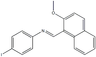 N-(4-iodophenyl)-N-[(E)-(2-methoxy-1-naphthyl)methylidene]amine Struktur