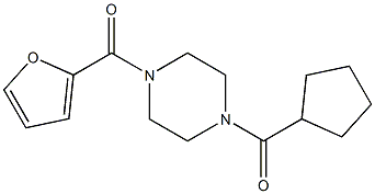 cyclopentyl[4-(2-furoyl)-1-piperazinyl]methanone Struktur