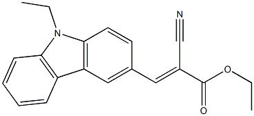 ethyl (E)-2-cyano-3-(9-ethyl-9H-carbazol-3-yl)-2-propenoate Struktur