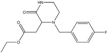 ethyl 2-[1-(4-fluorobenzyl)-3-oxo-2-piperazinyl]acetate Struktur