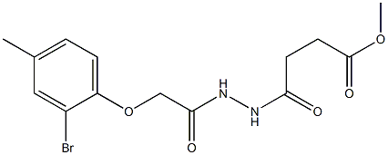 methyl 4-{2-[2-(2-bromo-4-methylphenoxy)acetyl]hydrazino}-4-oxobutanoate Struktur