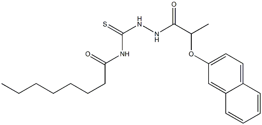 N-({2-[2-(2-naphthyloxy)propanoyl]hydrazino}carbothioyl)octanamide Struktur