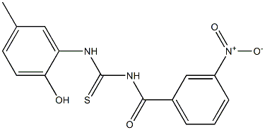 N-(2-hydroxy-5-methylphenyl)-N'-(3-nitrobenzoyl)thiourea Struktur