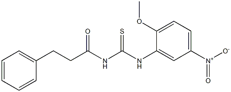 N-(2-methoxy-5-nitrophenyl)-N'-(3-phenylpropanoyl)thiourea Struktur