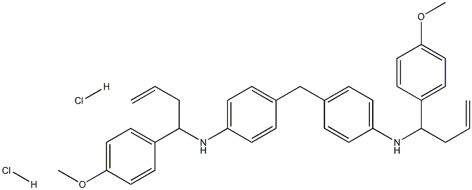 N-[1-(4-methoxyphenyl)-3-butenyl]-4-(4-{[1-(4-methoxyphenyl)-3-butenyl]amino}benzyl)aniline dihydrochloride Struktur