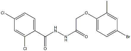 N'-[2-(4-bromo-2-methylphenoxy)acetyl]-2,4-dichlorobenzohydrazide Struktur