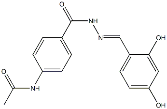 N-[4-({2-[(E)-(2,4-dihydroxyphenyl)methylidene]hydrazino}carbonyl)phenyl]acetamide Struktur