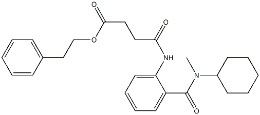 phenethyl 4-(2-{[cyclohexyl(methyl)amino]carbonyl}anilino)-4-oxobutanoate Struktur