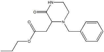 propyl 2-(1-benzyl-3-oxo-2-piperazinyl)acetate Struktur