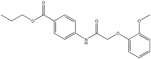 propyl 4-{[2-(2-methoxyphenoxy)acetyl]amino}benzoate Struktur