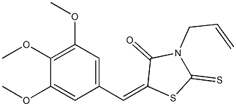 3-allyl-2-thioxo-5-[(E)-(3,4,5-trimethoxyphenyl)methylidene]-1,3-thiazolan-4-one Struktur