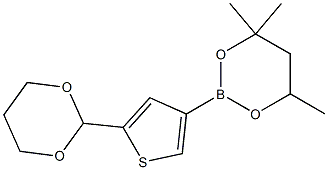 2-[2-(1,3-Dioxan-2-yl)-4-thienyl]-4,4,6-trimethyl-1,3,2-dioxaborinane Struktur