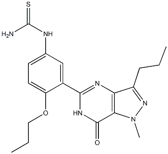 1-(3-(1-methyl-7-oxo-3-propyl-6,7-dihydro-1H-pyrazolo[4,3-d]pyrimidin-5-yl)-4-propoxyphenyl)thiourea Struktur