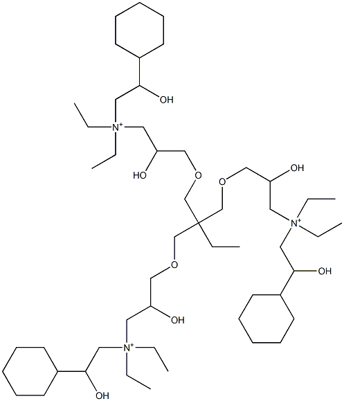 5,5',5''-(Propane-1,1,1-triyl)tris[N,N-diethyl-N-(2-cyclohexyl-2-hydroxyethyl)-2-hydroxy-4-oxa-1-pentanaminium] Struktur