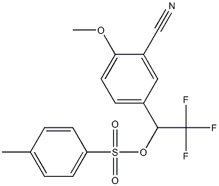 4-Methylbenzenesulfonic acid 2,2,2-trifluoro-1-(3-cyano-4-methoxyphenyl)ethyl ester Struktur