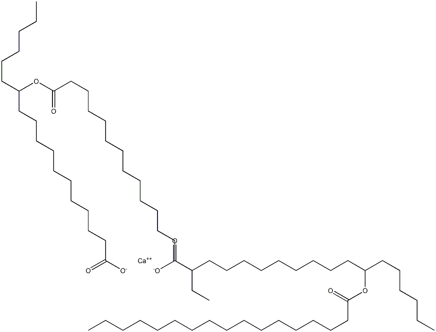 Bis(12-heptadecanoyloxyoctadecanoic acid)calcium salt Struktur